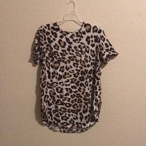 H&M leopard blouse with keyhole back. Size 14